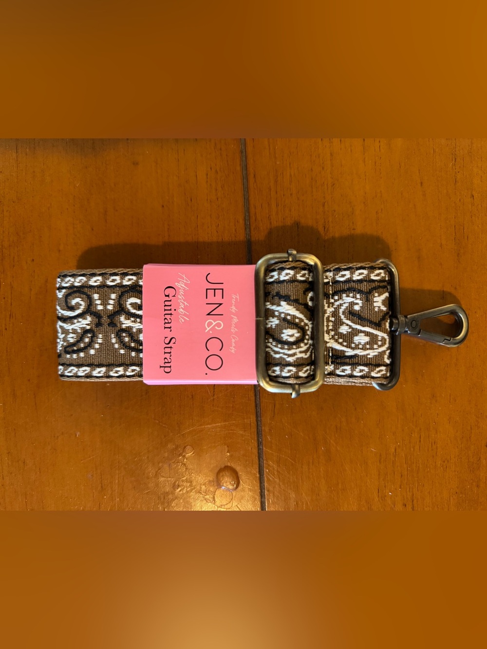JEN & CO. Brown Paisley Adjustable Guitar/Bag Strap